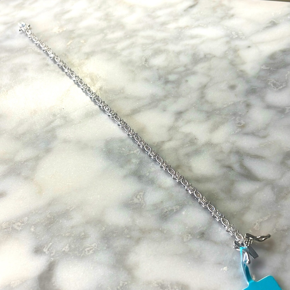Moissanite 925 sterling silver bracelet 7” - Picture 6 of 10